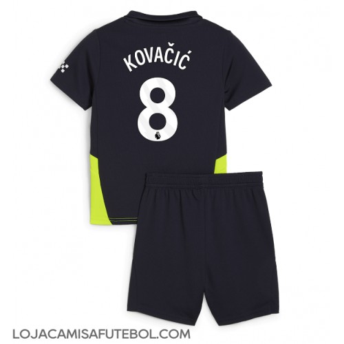 Camisa de Futebol Manchester City Mateo Kovacic #8 Equipamento Secundário Infantil 2024-25 Manga Curta (+ Calças curtas)